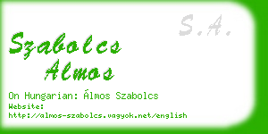 szabolcs almos business card